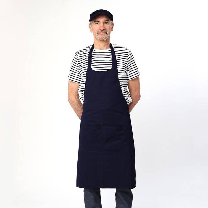 MANELLI - Wholesale Apron - Black Apron With Double Bib Polycotton Pocket - MANELLI