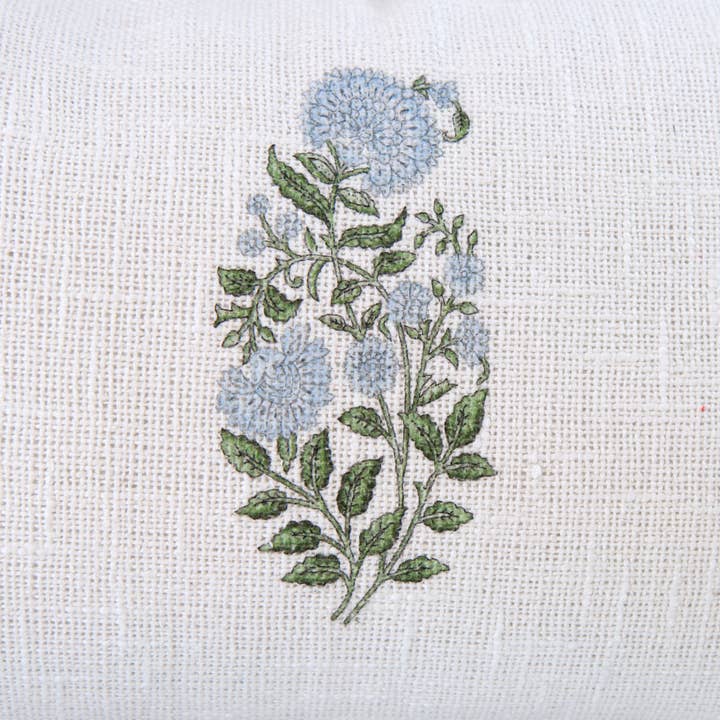 Tajik Home LLC - Vente Housse de coussin - Housse de coussin Genevieve à impression bloc bleu ciel - Fait main9