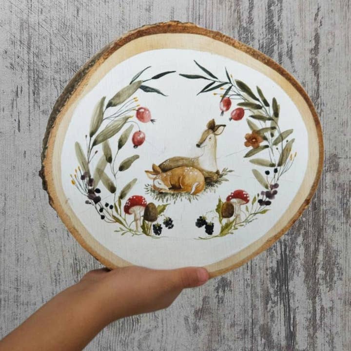 Decoración de pared de madera hecha a mano: ciervo para venta al por mayor de Tilian Kids