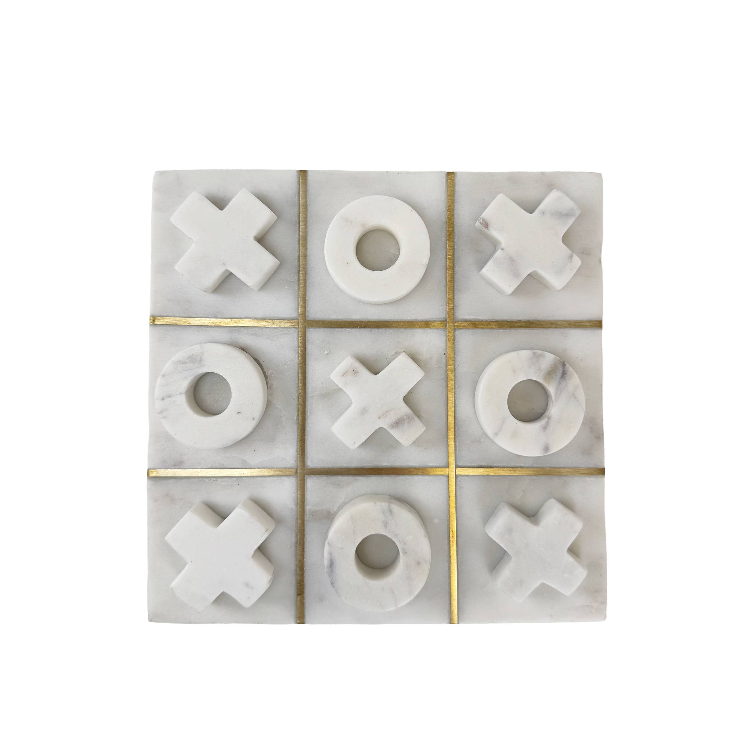 DesignStyles Home - Wholesale Board Game - Becki Owens Decorative White Marble Tic Tac Toe0