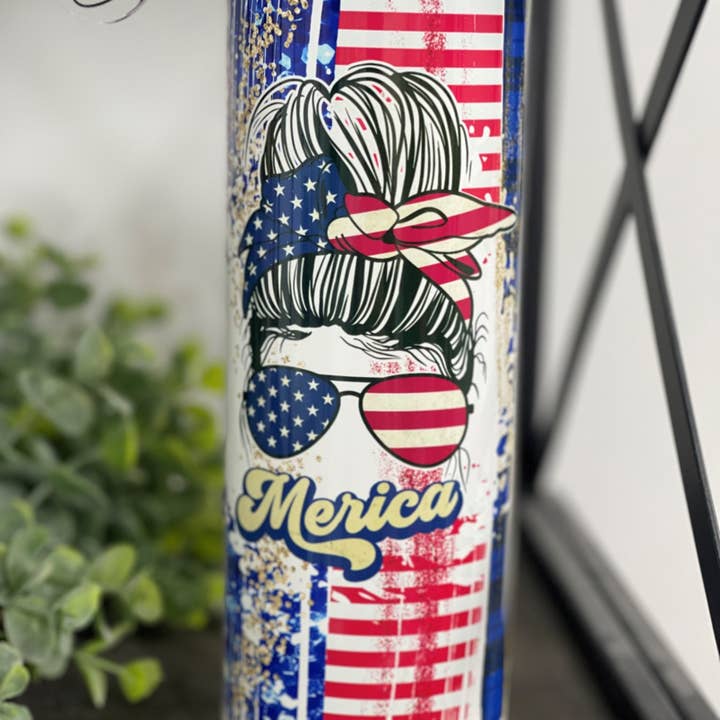 CMD Wholesale - Wholesale Insulated Mug/Tumbler - Merica 20oz Skinny Tumbler1