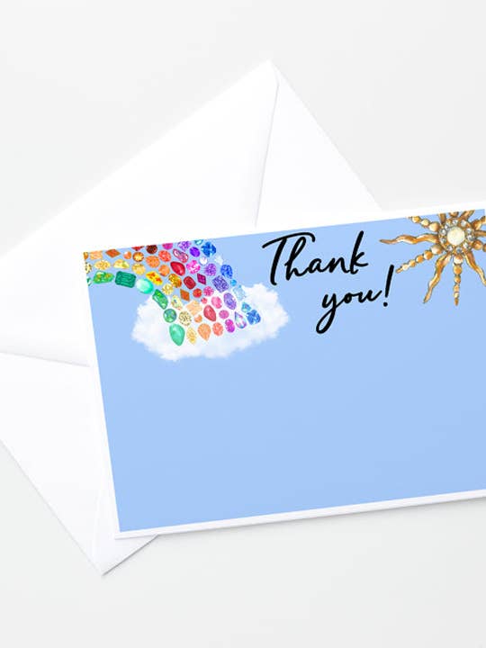 Bedankbriefje Rainbow Gemstone voor wholesale door Juler's Row