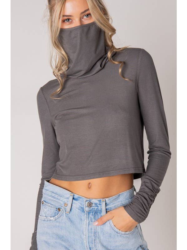 STYLE RACK - Wholesale Knit Top - Women's - Selena Face Mask Crop Top