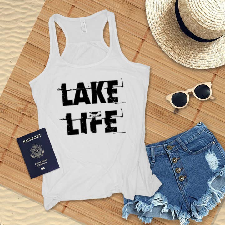 Canotta Lake Life Racerback con colletto - Custodia per la vendita all'ingrosso da parte di Top Crate