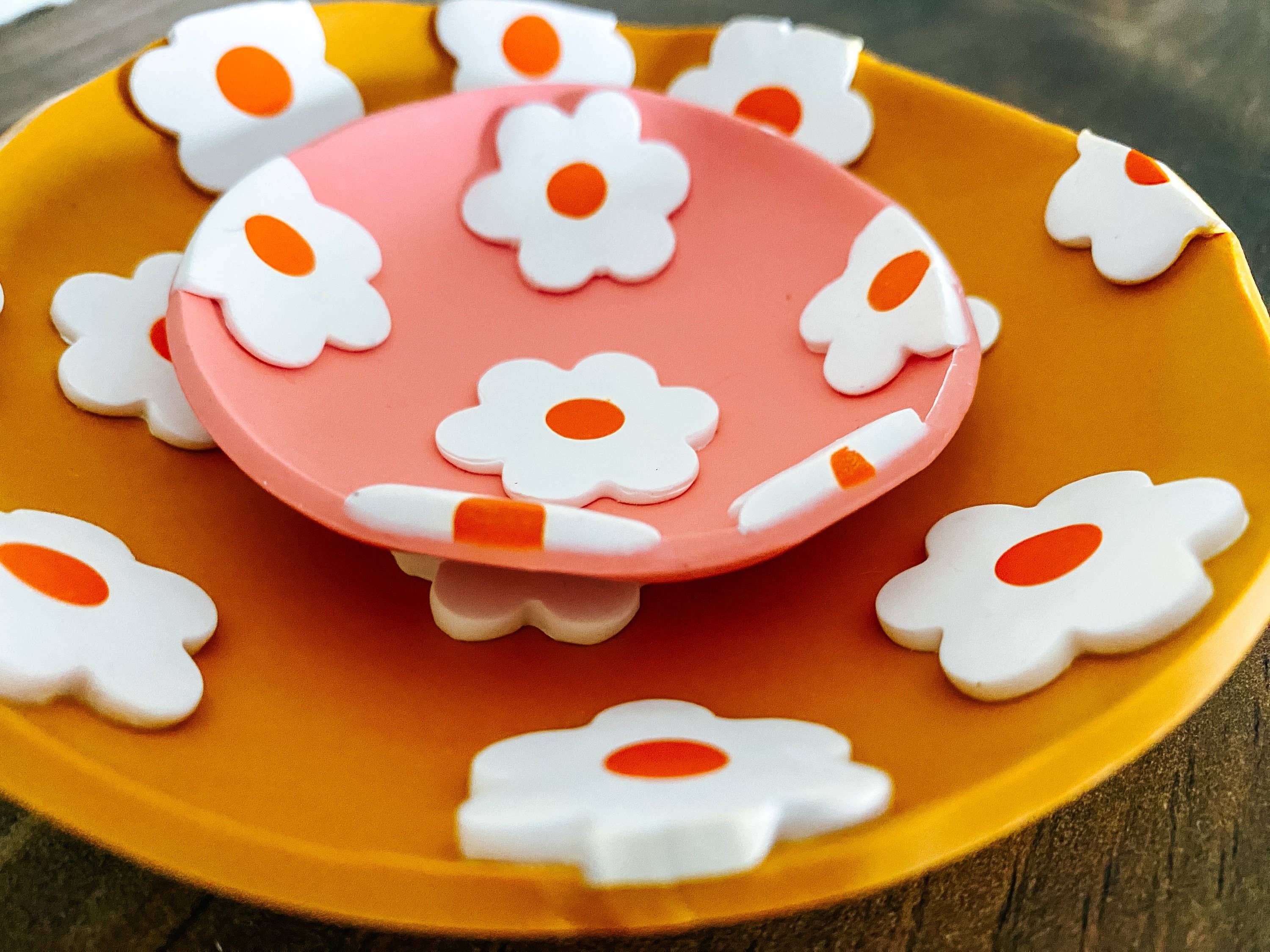 Lauren Likes Art - Wholesale Jewelry Dish - Daisy Flower Polymer Clay Boho Trinket Dish5