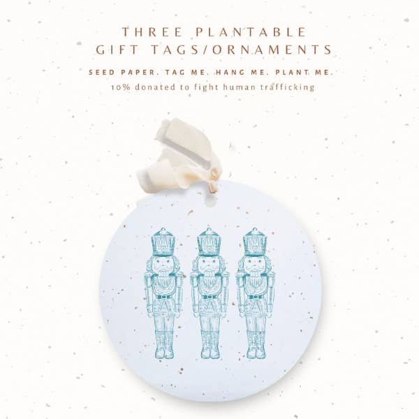 Plantable Seed Gift Tags / Ornaments, Set of 3: Nutcracker for wholesale by Paper Baristas