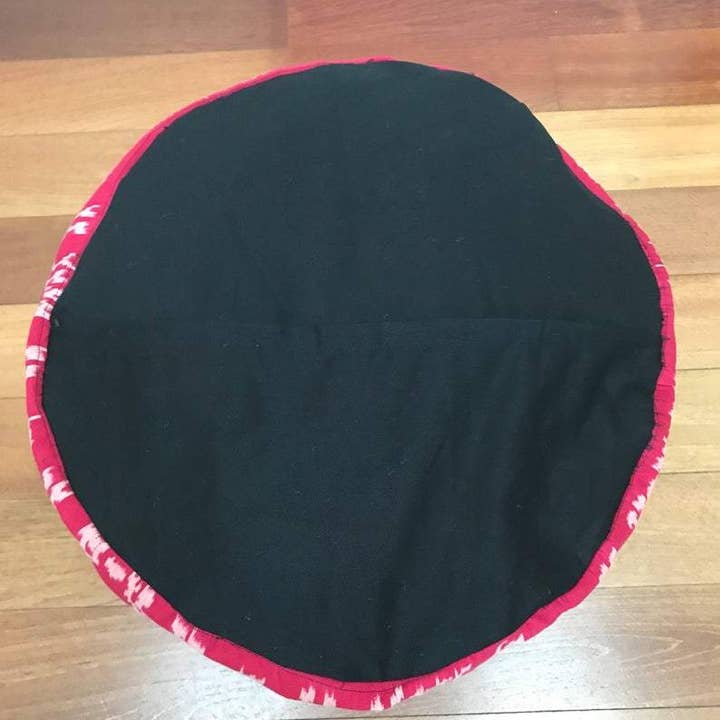 Kasih Co-op - Wholesale Pouf - Round Ikat Pouf Ottoman, Cover Only with No Insert.9