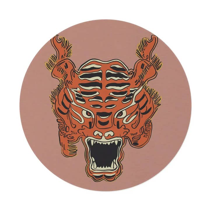 Tapete Decorativo com Emblema de Tigre Feroz por atacado de Maia Homes