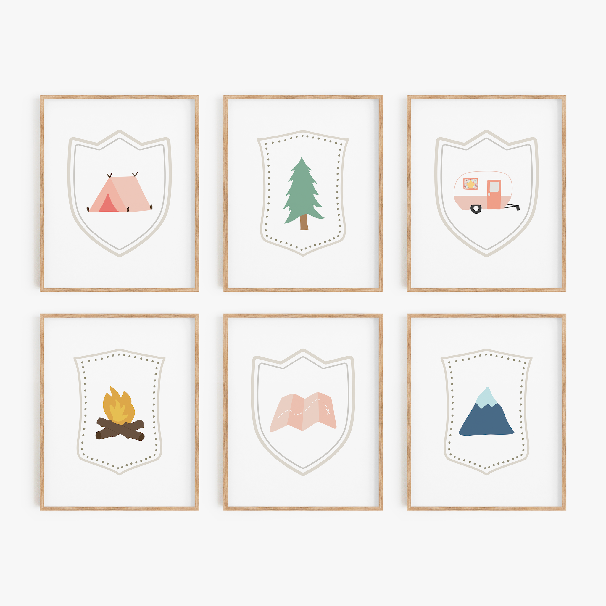 Flip The Script Studios - Wholesale Art Print - Kids & Baby - Adventure Badge Art Prints (Set of 6)0