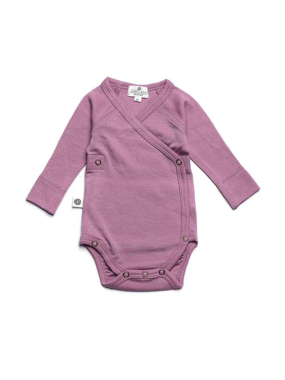 Lille Barn - Wholesale Bodysuit (Non-Footed) - Baby - Woolen Crossover Bodysuit Long Sleeve – Merino Wool – Lavender Mist1