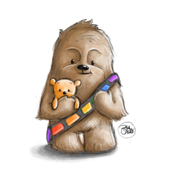Baby Chewie - Art Print for wholesale by Paul Castle Studio
