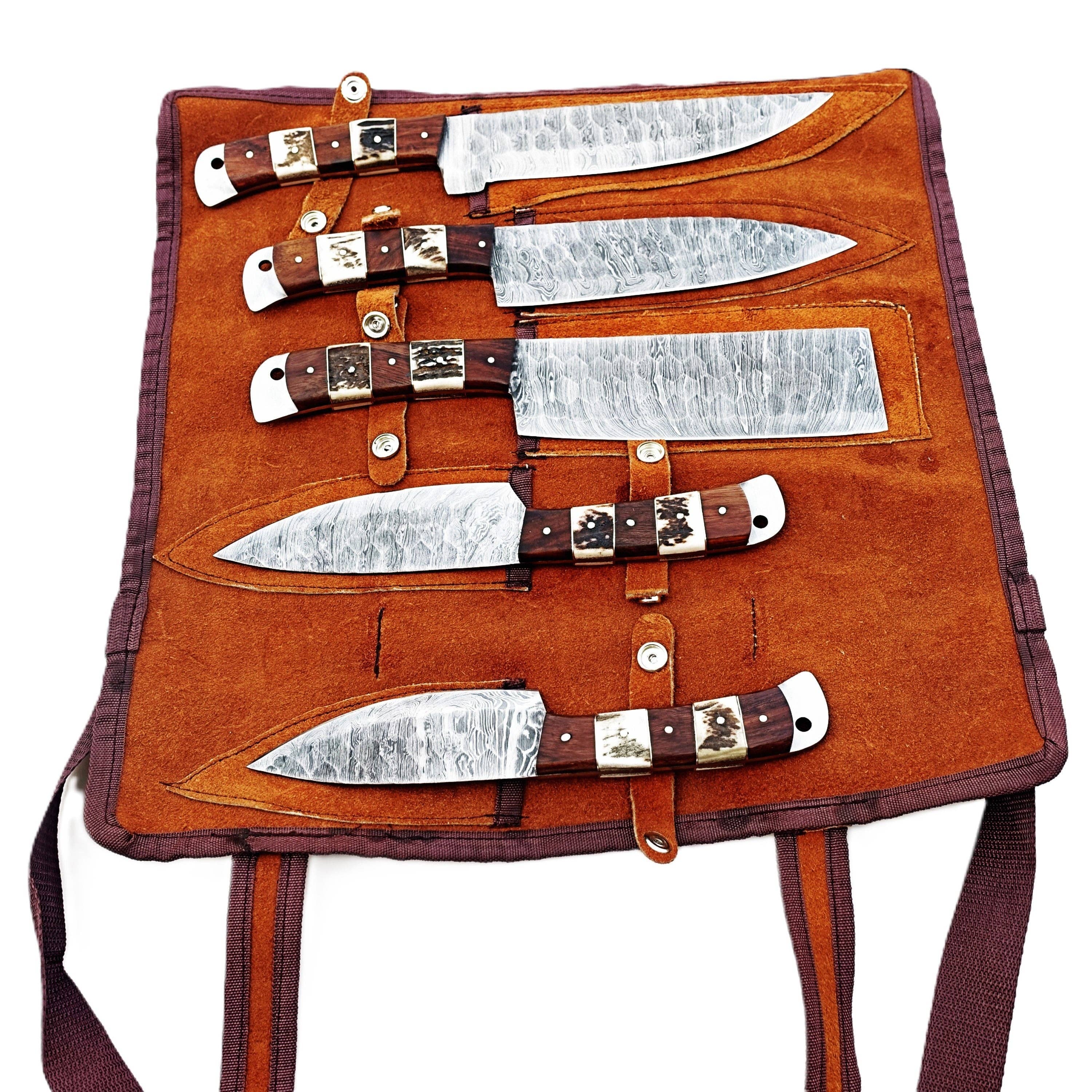 Ruddock Bros. LLC - Wholesale Knife Set - Balboa 5 Piece Chef Knife Set - Damascus Steel4