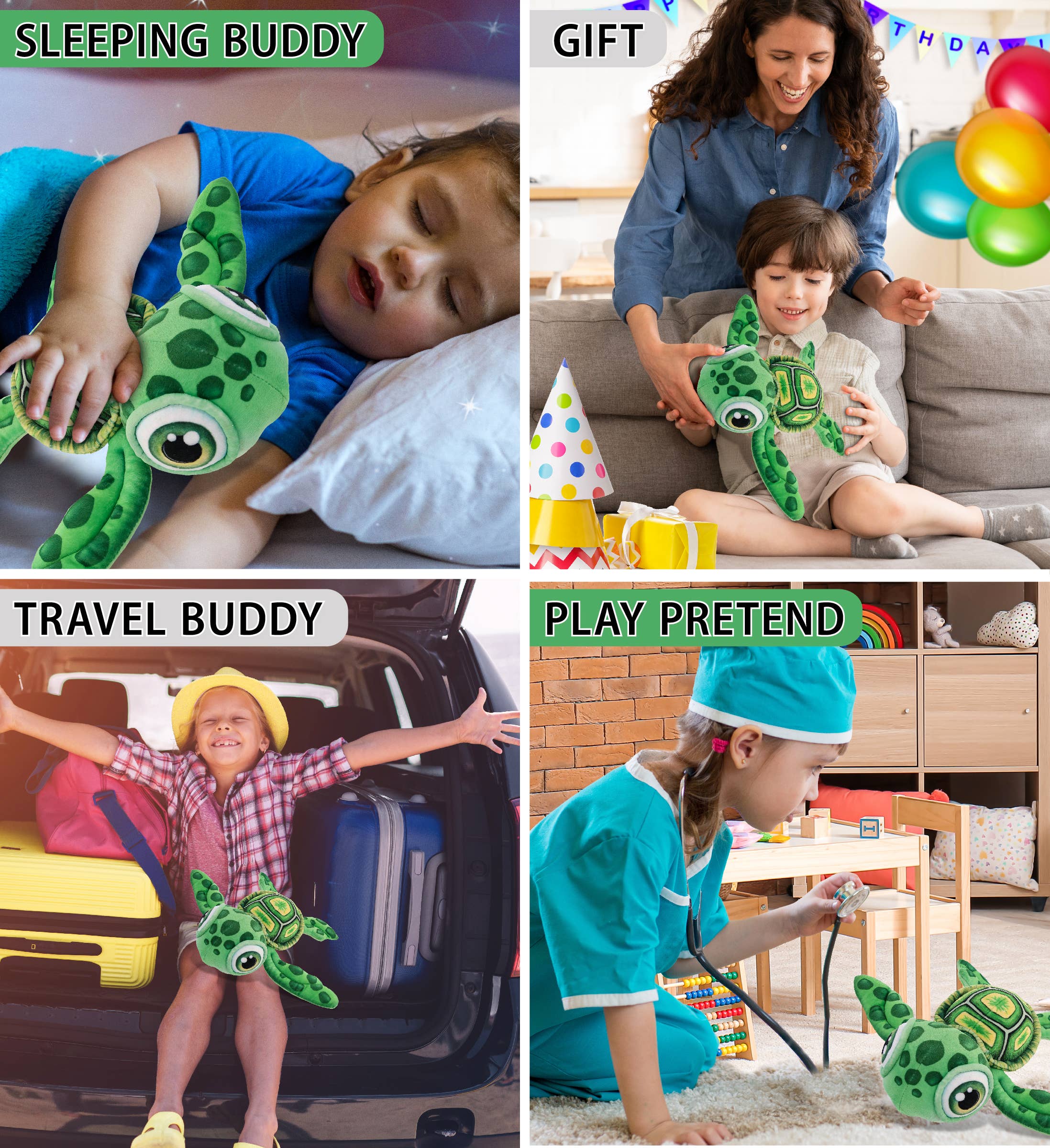 Cota Global - Wholesale Stuffed/Plush Toy - Kids & Baby - Plush Buddies - Green Sea Turtle3