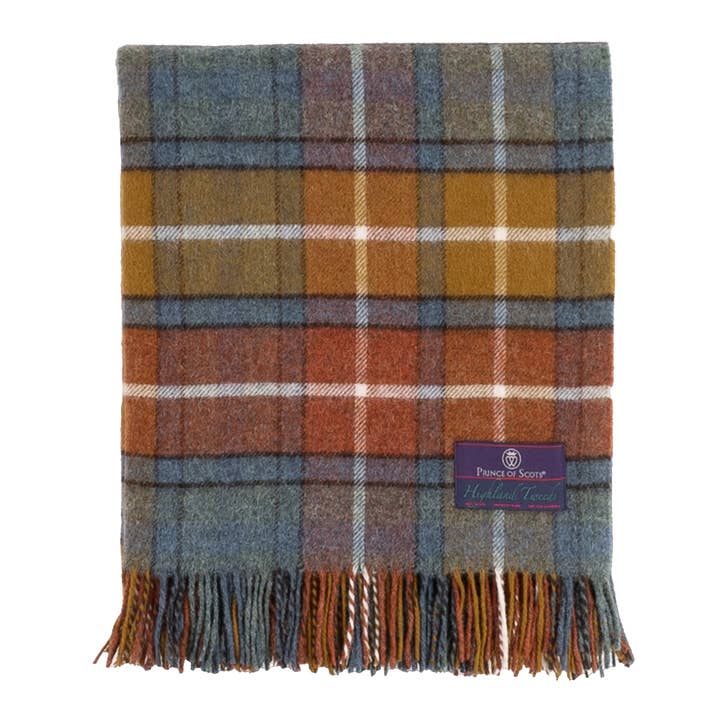 Prince of Scots - Wholesale Throw blanket - Highland Tweeds Shetland Lambswool Throw - Antique Buchanan2