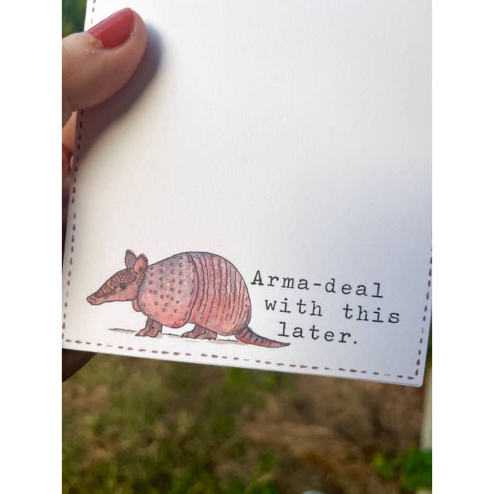 Okie Watercolors - Wholesale Notepad - Funny Armadillo Joke Notepad, 40 pages