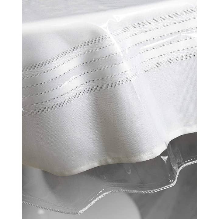 ShopBobbys - Wholesale Tablecloth - Broder Vinyl Plastic Tablecloth Protector, Crystal Clear