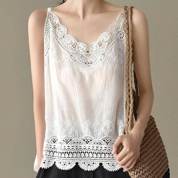 safistyle - Wholesale Camisole - Women's - Lace-Trim Cutout Cami Top1
