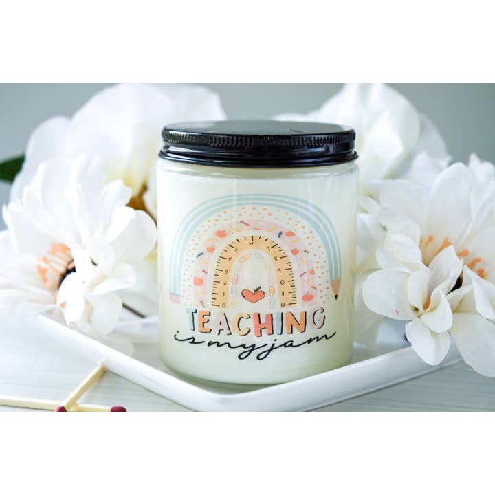 Soy Candle - Teaching Is My Jam - Apple Blossom for wholesale by Lotus and the Wolf