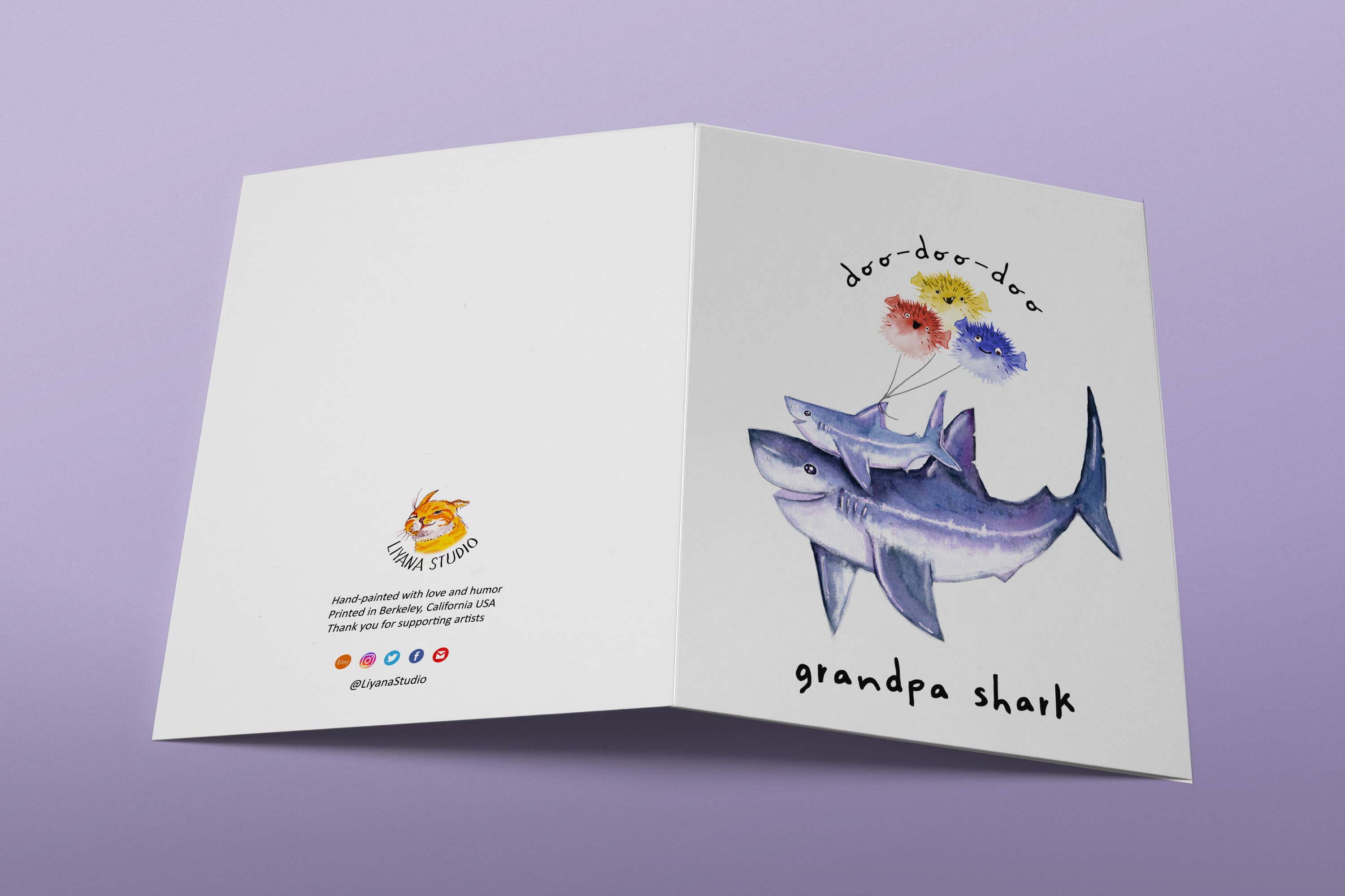 Liyana Studio - Wholesale Birthday Card - Grandpa Shark Baby Shark - Funny Birthday Card For Grandad2