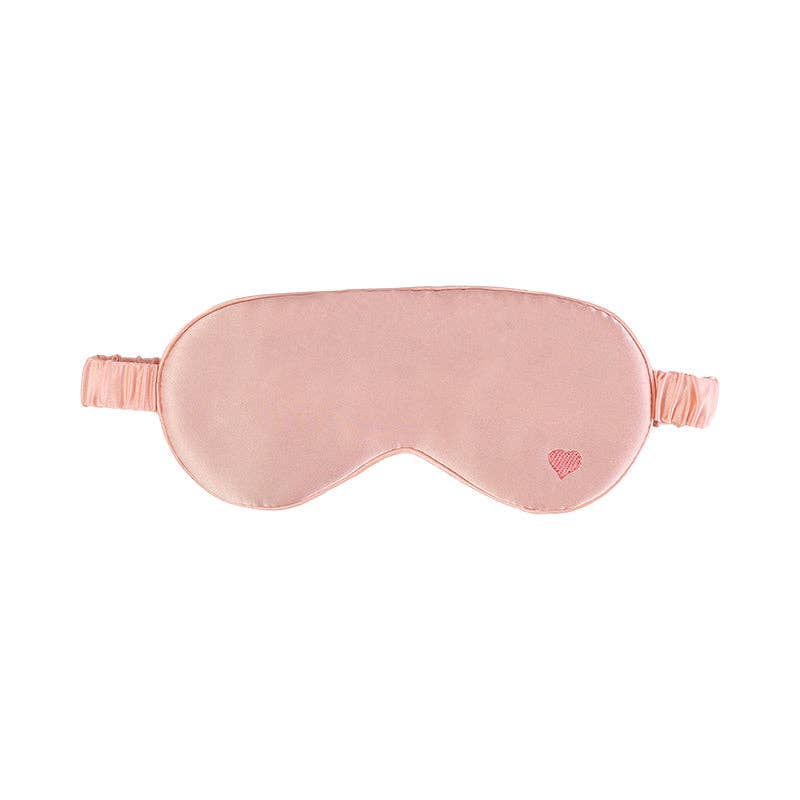 “Love Heart” Silk Sleep Eye Mask - Pink for wholesale on Faire