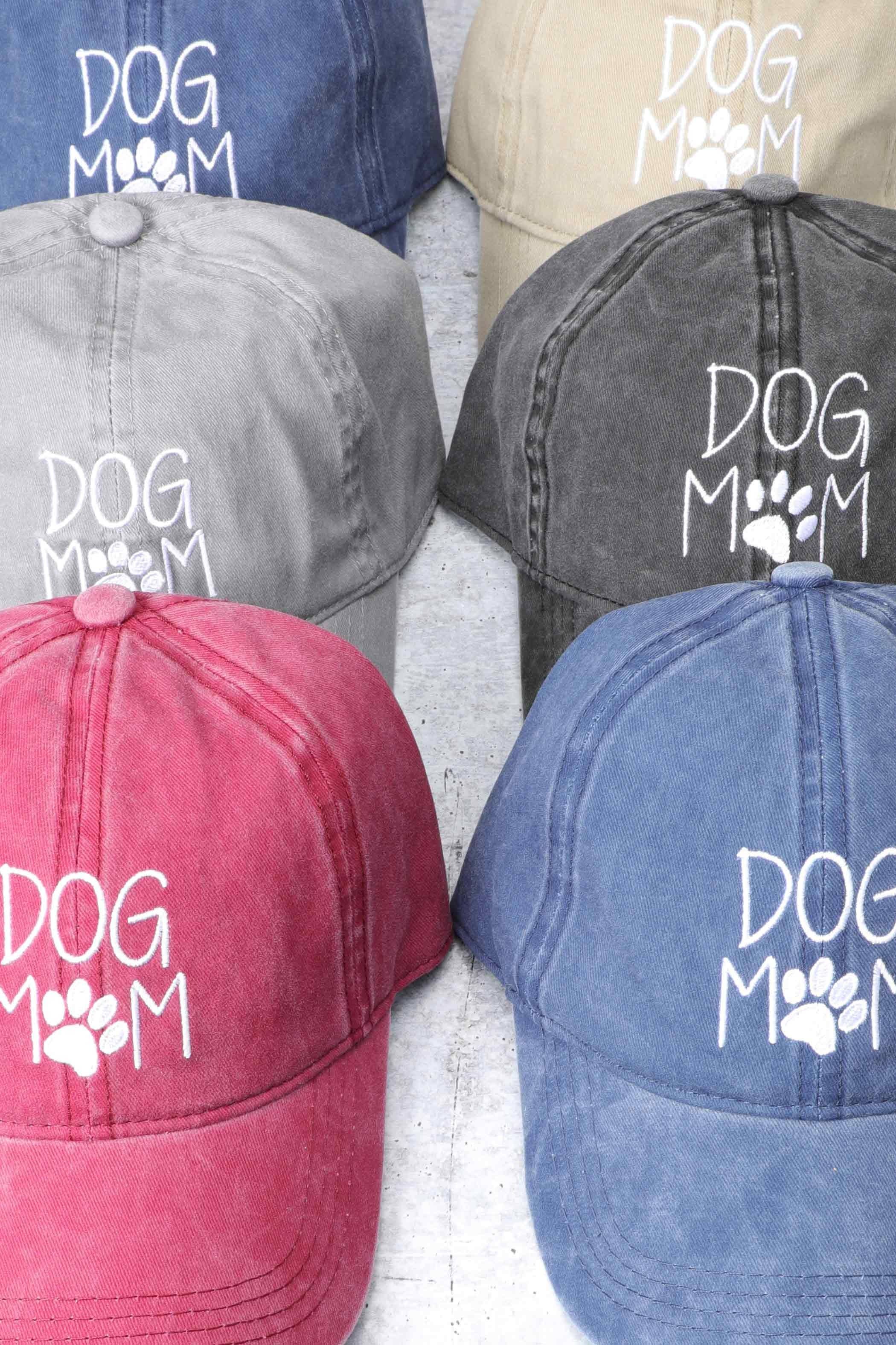 Fashion City - Vendita all'ingrosso Cappellino da baseball - Donna - Cappelli da baseball in cotone ricamati DOG MOM, stile vintage2