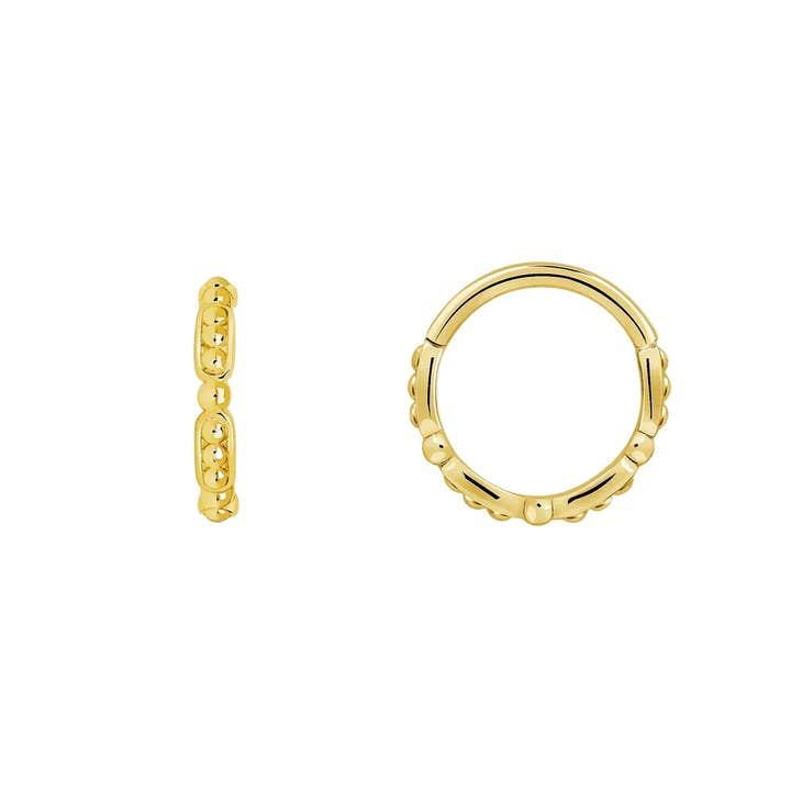 Savannah Seamless Ring – 14K Gold Cup & Divot Design for wholesale by Piercing-zone