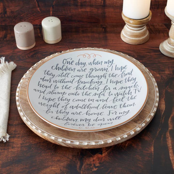 Primitives by Kathy - Wholesale Decorative Plate/Dish/Bowl - For My Children Door Will Forever Memory Plate
