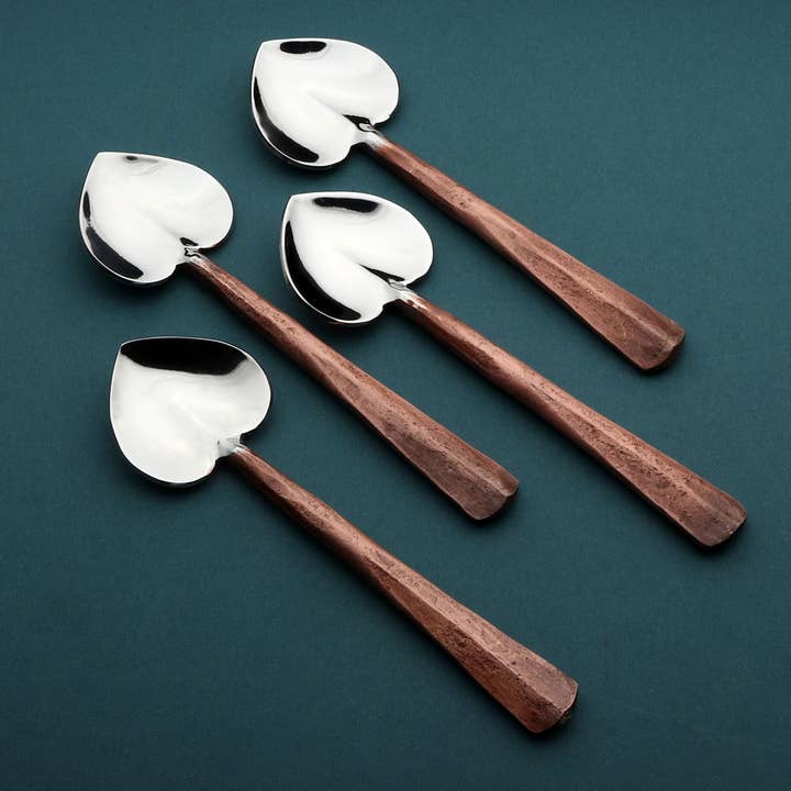 INOX artisans - Wholesale Table Spoon (Cutlery) - INOX Ridge Heart Spoons 4 Pc. Set