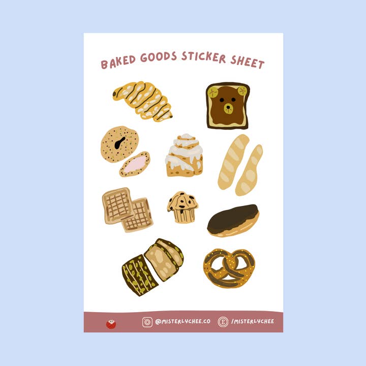 Baked Goods Sticker Sheet for Journals & Planners for wholesale by Mister Lychee Co