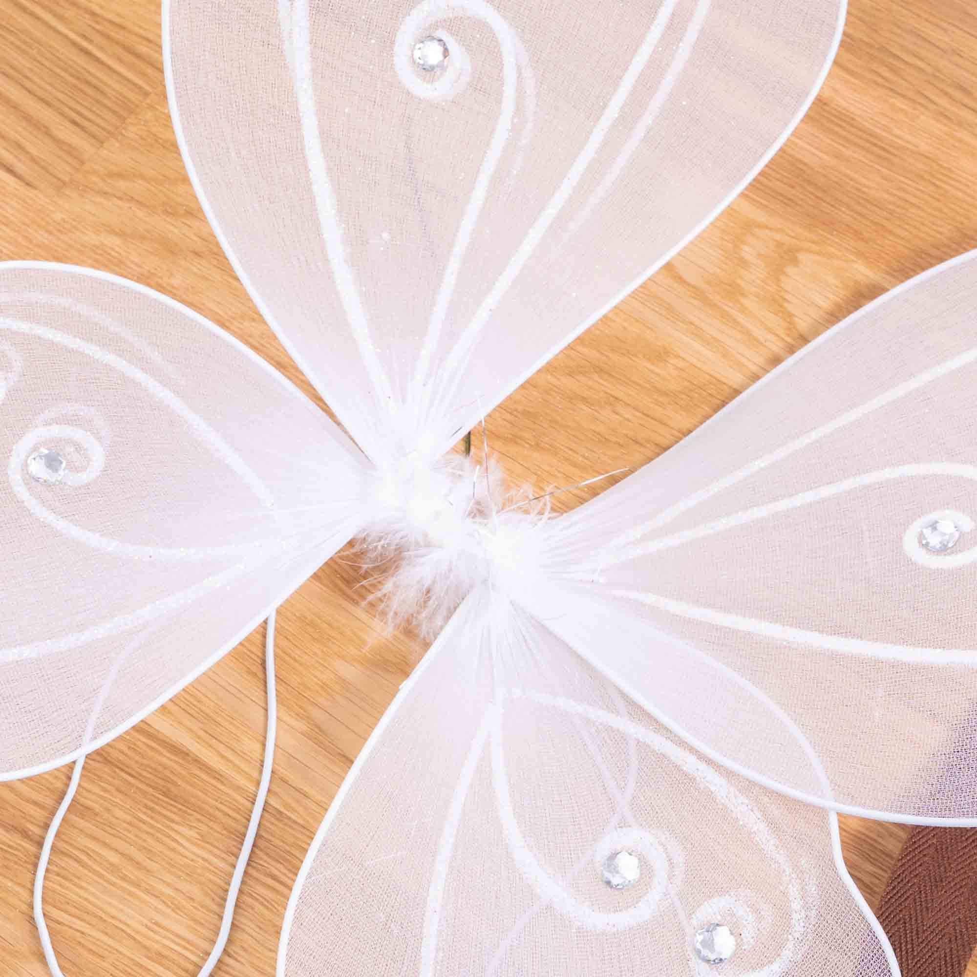 Portofino International Trading, USA - Wholesale Costume - Kids - Nylon Butterfly Wings with Elastic 19" x 16" - White3