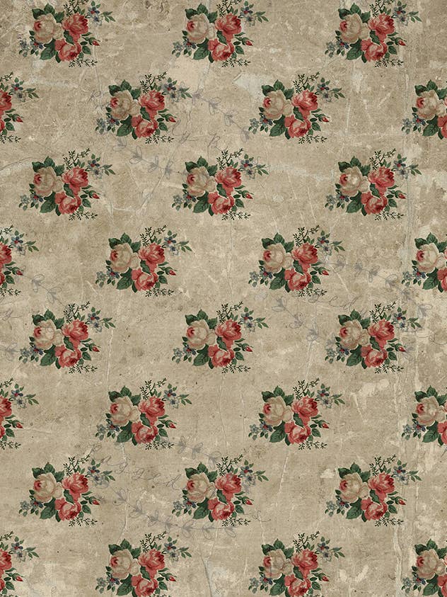 Vintage Distressed Roses - Raggedy Bits Decoupage Paper | ww for wholesale by Raggedy Bits