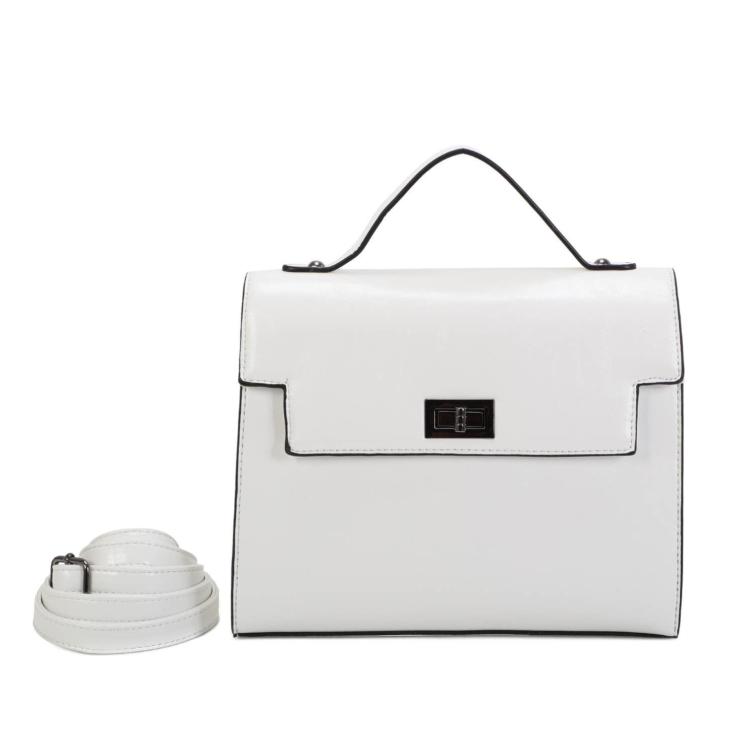 INES DELAURE - Wholesale Handtas met handvat - Dames - Handtas met ritssluiting en klep0