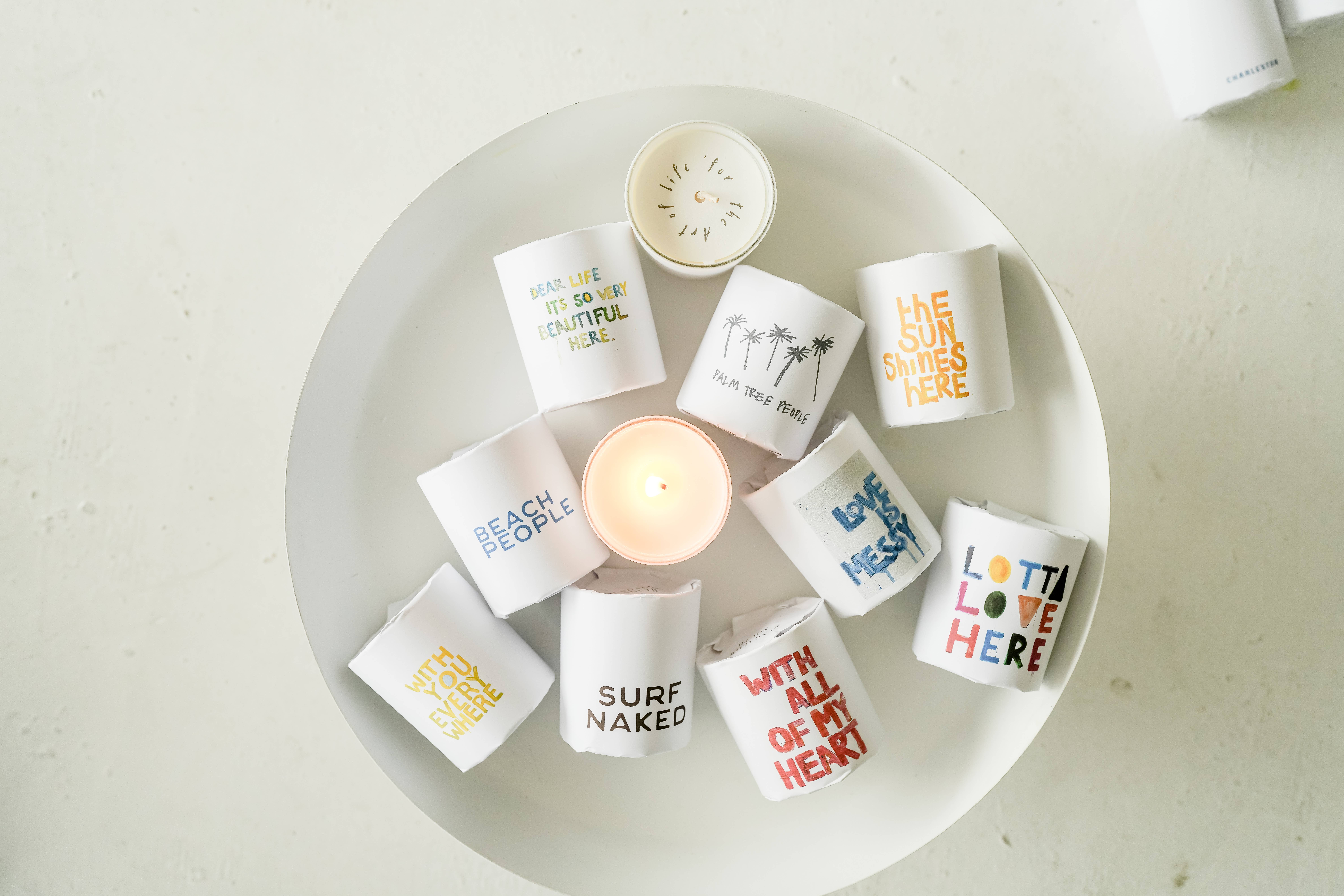 Bungalow South - Wholesale Jar/Filled Candle - "Happy Day Cake" - Paper Wrapped 10 oz Soy Candle1