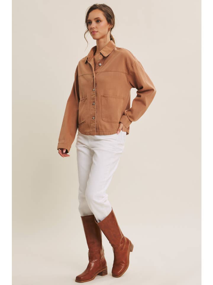 in february - Wholesale Jacket - Women's - ONE OF A KIND WASHED COTTON TWILL UTILITY OVERSIZED JACKET3