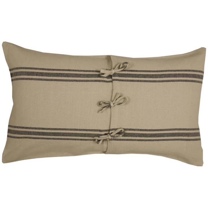 VHC Brands - Wholesale Bedding Pillowcase/Sham - Mill House Stripe Black King Sham 37Lx21W