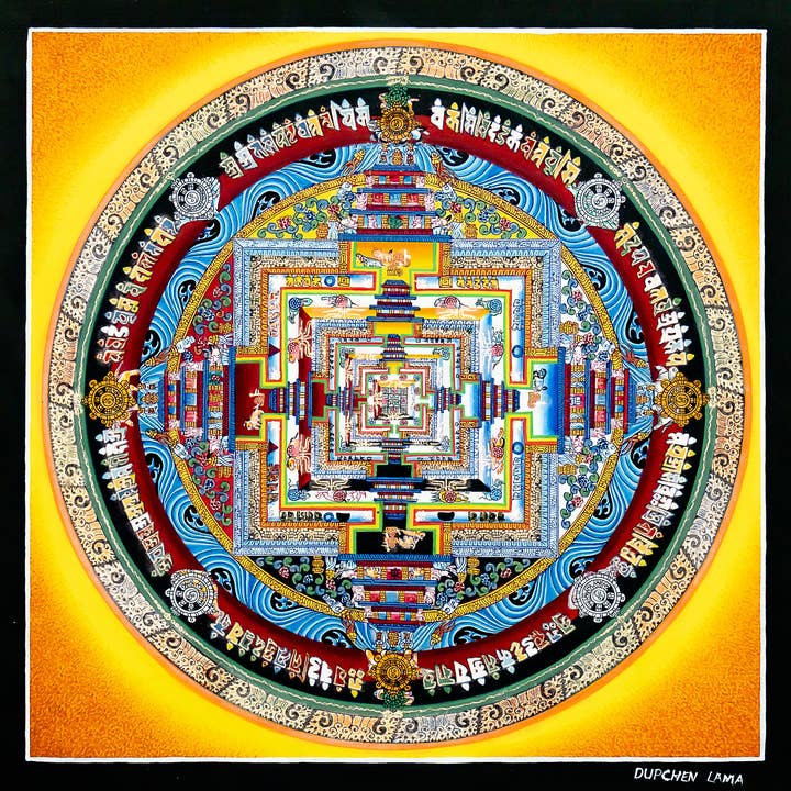Kalachakra Mandala Thangka – Une carte sacrée vers l'illumination pour la vente par Boudha Stupa Thanka Centre