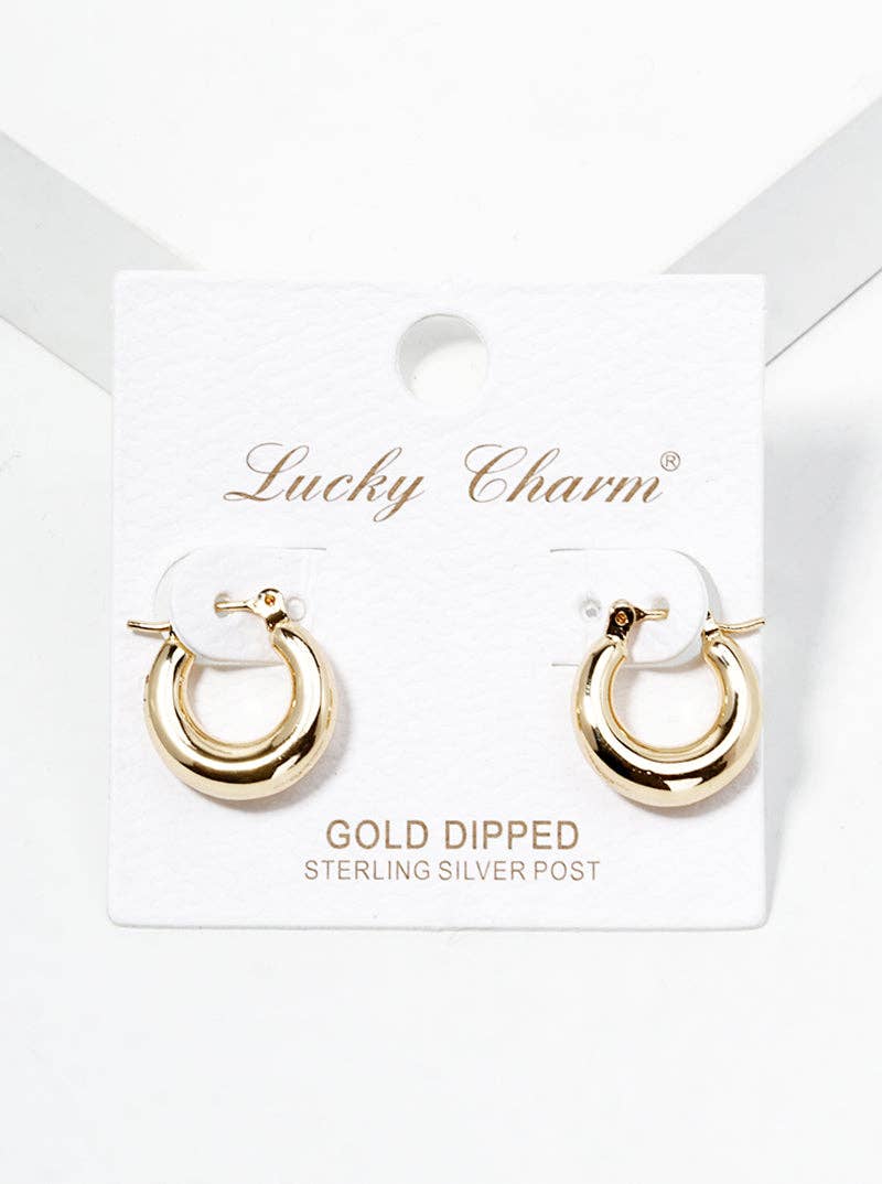 Wild Honey - Wholesale Hoop Earrings - 18K Gold Dipped 15Mm Tapered Hinged Hoop Earrings3