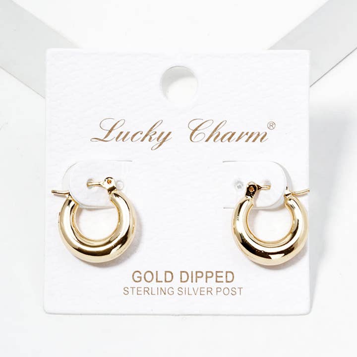 Wild Honey - Wholesale Hoop Earrings - 18K Gold Dipped 15Mm Tapered Hinged Hoop Earrings3
