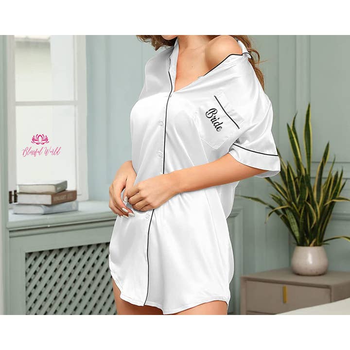 The Blissful – wholesale Nightshirt – Women's – Custom Bachelorette Party Sleep Shirts