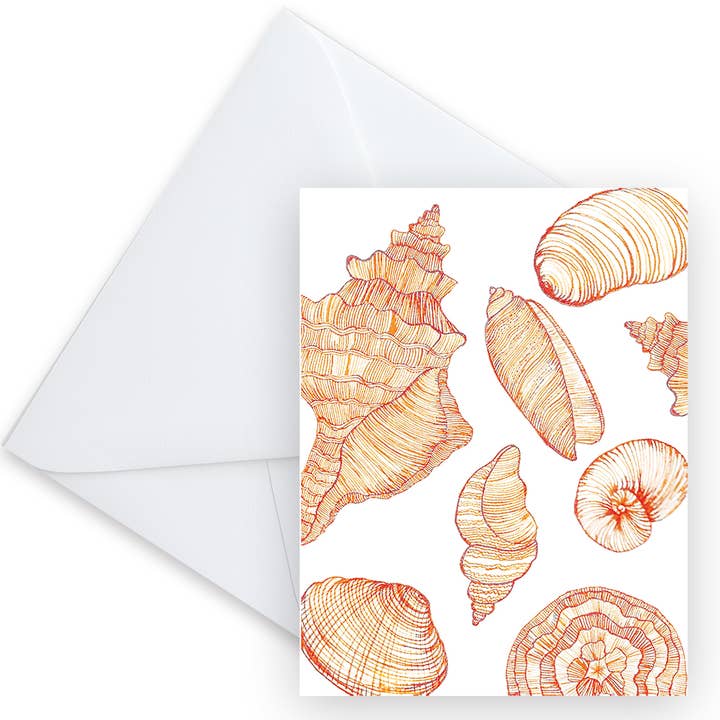Carte de vœux coquille orange vierge pour la vente par KCM Studio INK