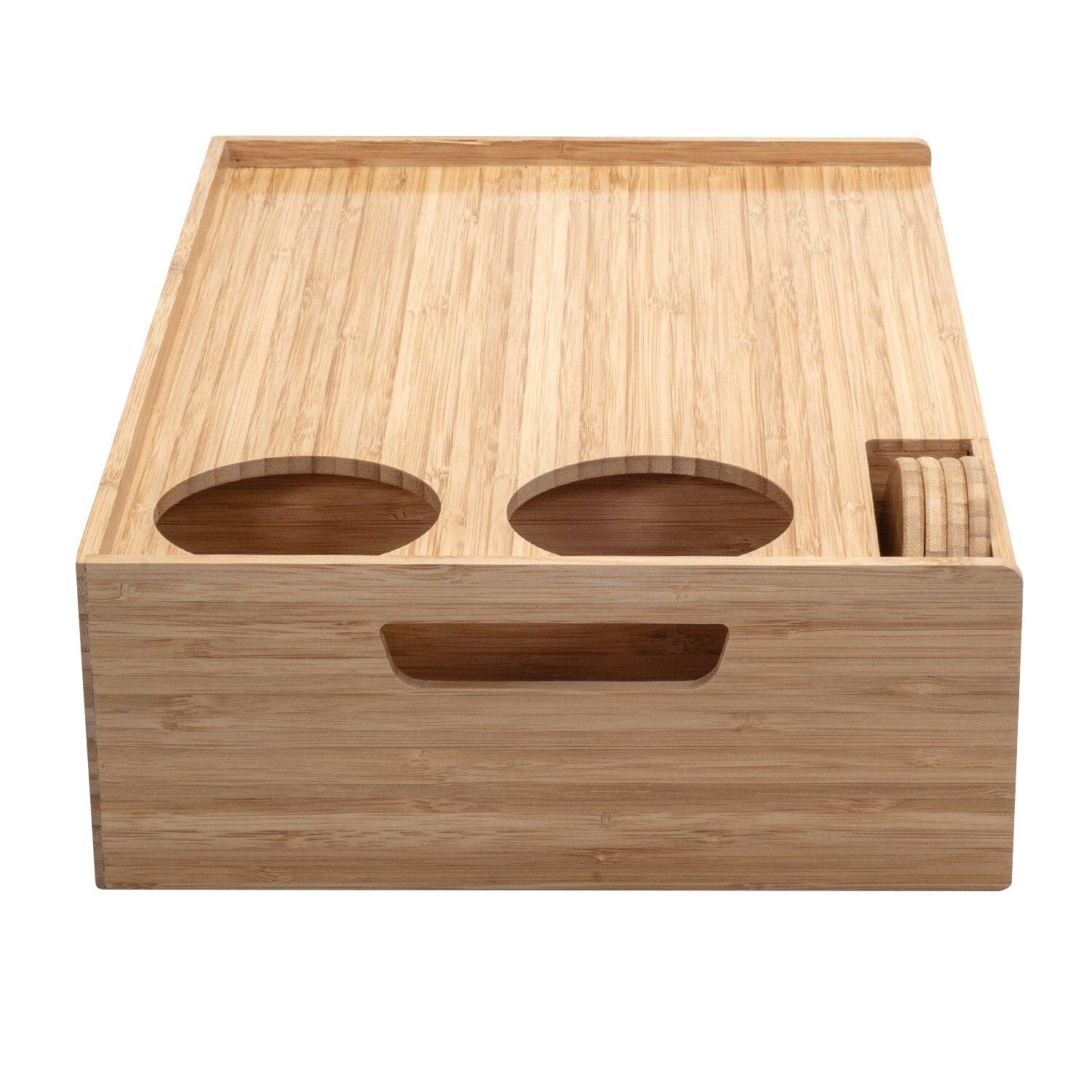 MobileVision - Wholesale Serving Tray - Bamboo Wine & Cheese Serving Tray with Drawer3