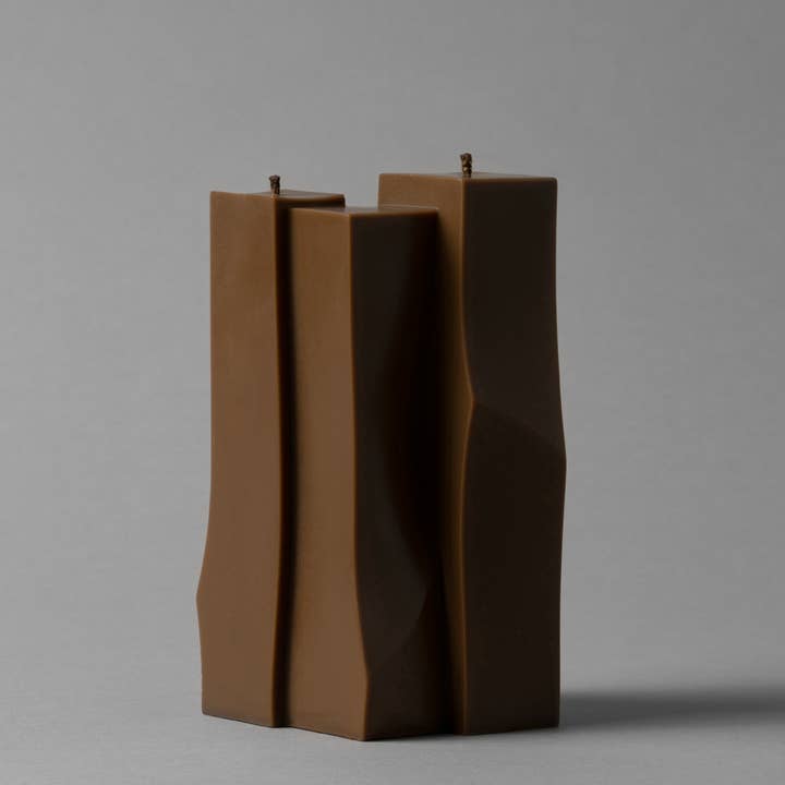 SOAPMAN Vertical Bar Sculpture Candle - Edible Books - Coffee Brown for wholesale by BOLTBOLT