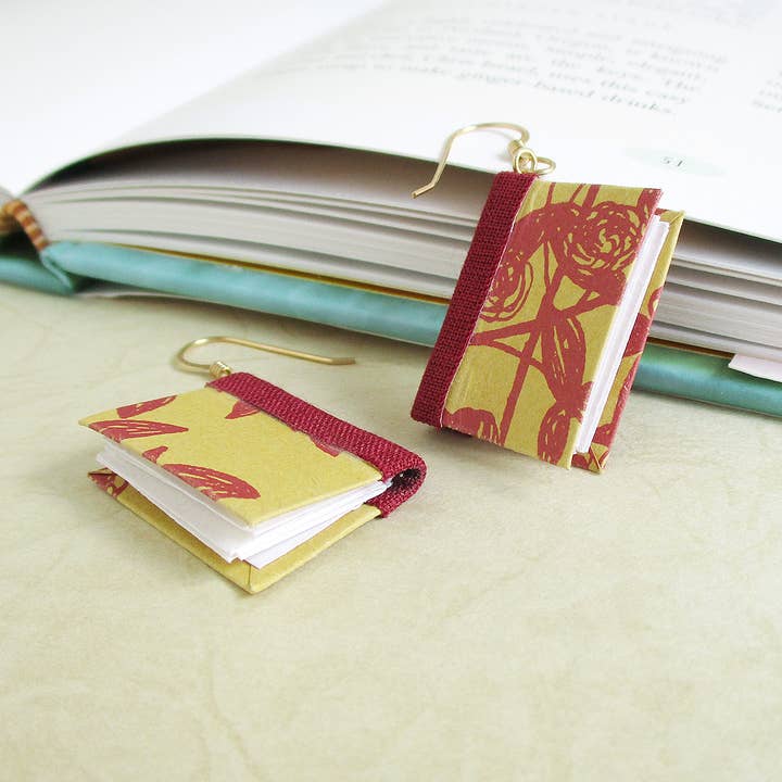 Tangled Rose Book Earrings for wholesale by Nicolette Tallmadge Designs