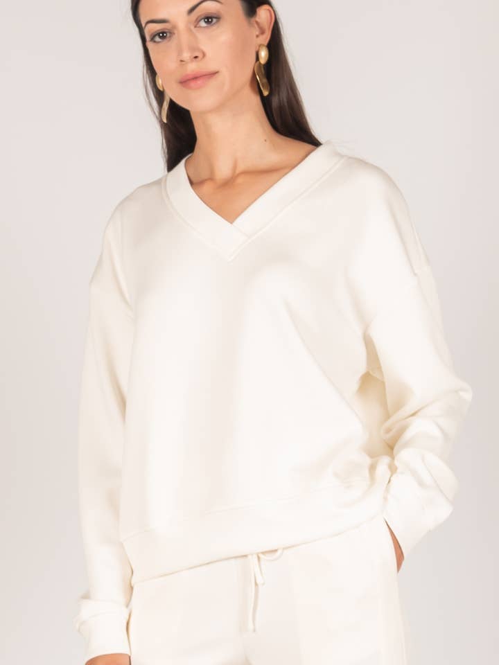 P. CILL Butter Modal V-Neck Pullover Top for wholesale by P. CILL