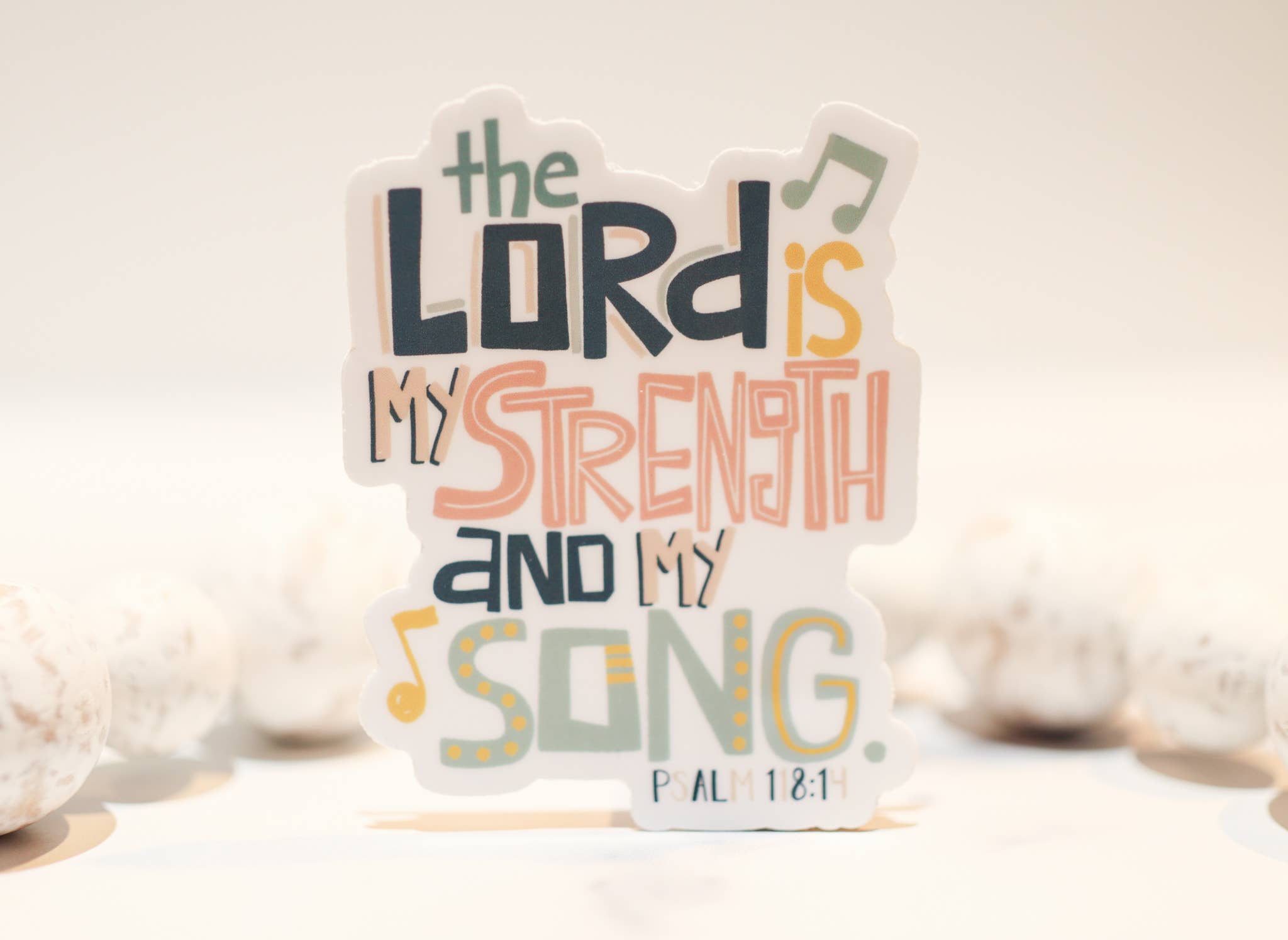 Savannah and James Co - Wholesale Sticker - The Lord Is My Strength White, Vinyl Sticker, 3in.1