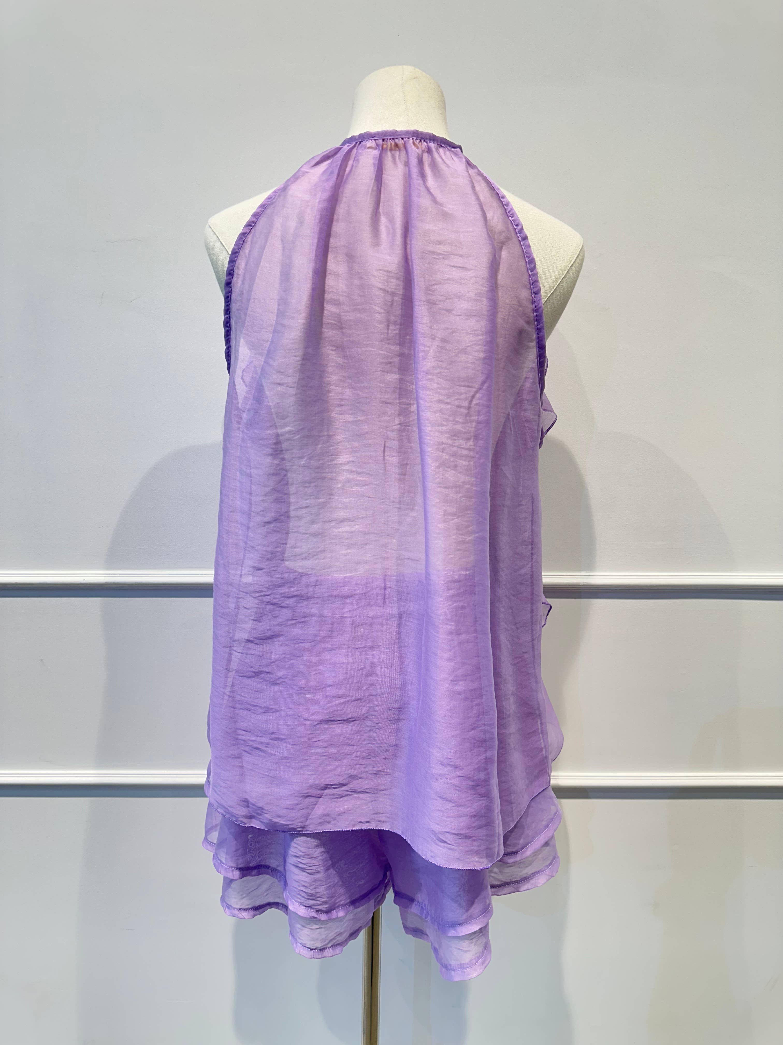 AMARIA - Vente Ensemble haut et short (PAS d'intérieur) - Femme - Ensemble Voile à Volants –Top Fluide & Short 767367483