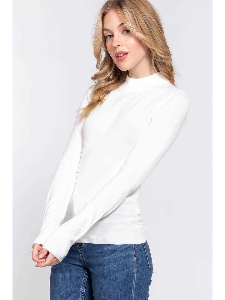 Active Basic | Active USA – Großhandel Strickpullover – Damen – Basic Pullover mit langen Ärmeln und Stehkragen35