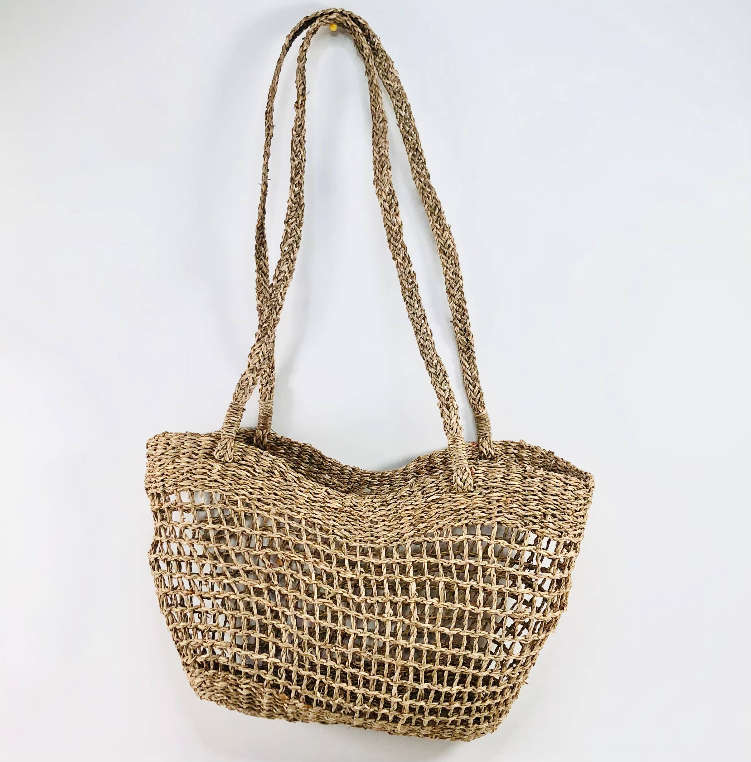 GreenWave - Wholesale Beach Bag - Woven Wicker Shoulder Bag in Seagrass Market1