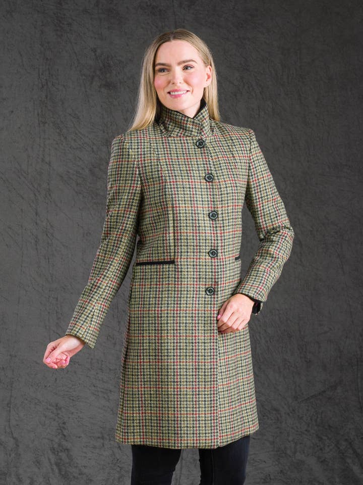 Isabella Tweed Coat - Hacking Check for engroshandel hos Jack Murphy Clothing