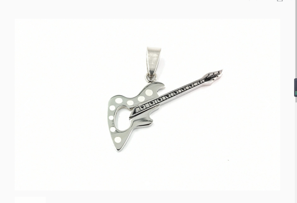 Plata Colgante de guitarra de acero con lunares de venta al por mayor en Faire0